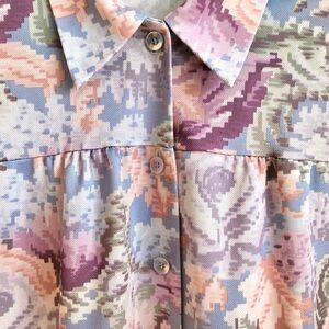 Vintage 1970’s Pastel Floral Blouse